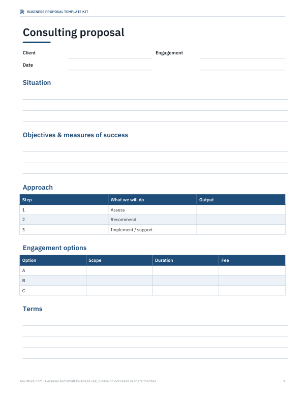 Preview of Consulting Proposal Template